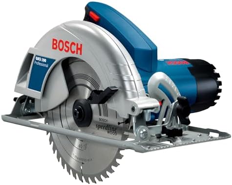 Bosch GKS 190 Professional Corded Circular Saw, 1400W Motor, 184mm Blade, Air Blower, 5200 RPM, 4.1kg, Parallel Guide, Wood Cutting Power Tool, 1 Year Warranty