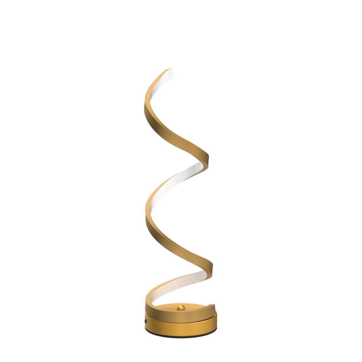 2 Pezzi Lampada da Comodino a Spirale LED Lampade da Tavolo Moderno Oro 16W 4500K Luce Naturale Protezione Degli Occhi Lampada da Scrivania Curvo Per Camera da Letto Soggiorno Spina UE 220V