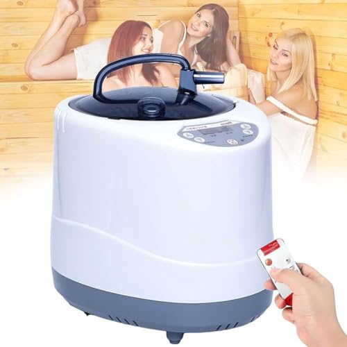 Juego de generador de vapor de sauna con control remoto y termostato, máquina de vapor de spa en casa de 2000 W para pérdida de peso, desintoxicación y relajación, olla portátil de fumigación de 4 L