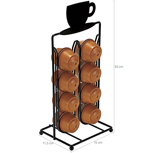 Suporte Porta Capsula Dolce Gusto Cafe Luxo Preto Para 16 Capsulas De Mesa E Bancada