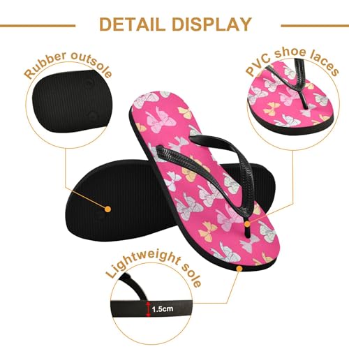 Burbuja Colorful Bows Flip Flops for Women Men, Soft Thong Sandals Rubber Slippers for Pool Beach Essentials3