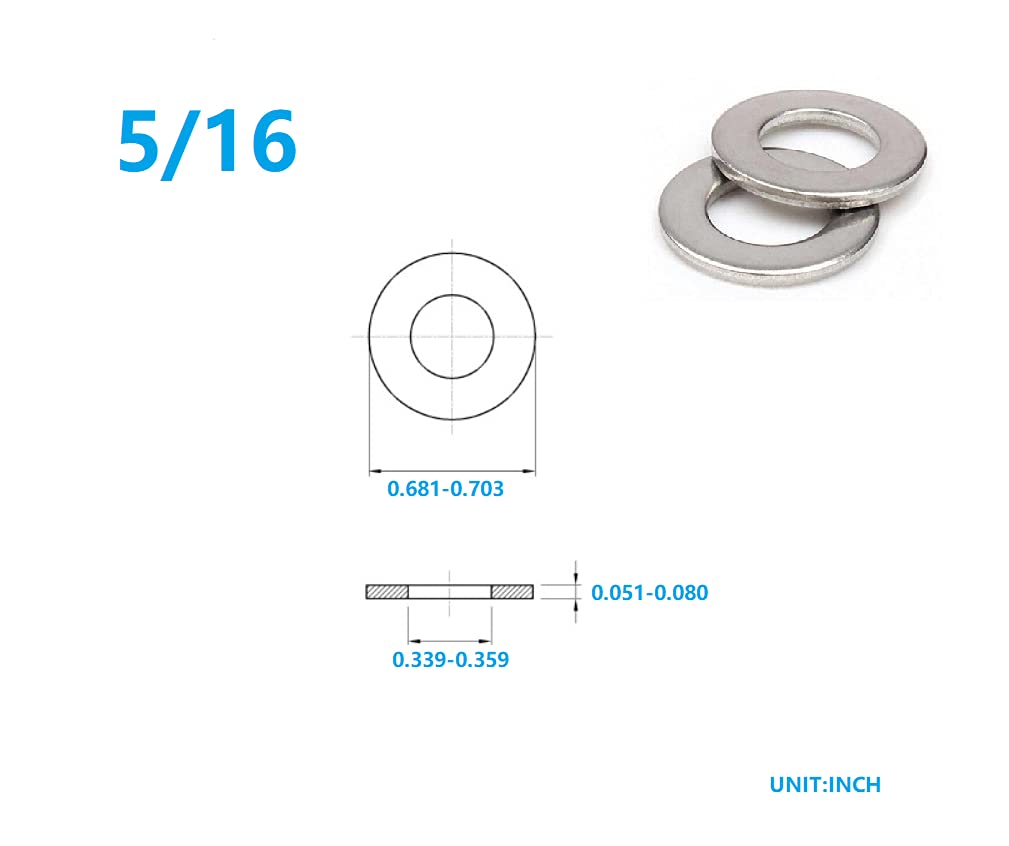 Stainless Steel Washers - 100 Pack -5