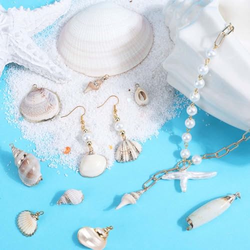 SUNNYCLUE 20Pcs 10 Styles Seashell Charms - Image 3
