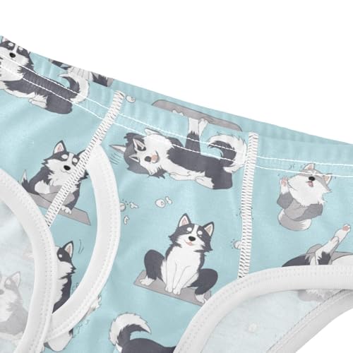 Cute Huskies Boys' Underwear Cotton Yoga Poses Boys Briefs Soft Toddler Underwear 2T4