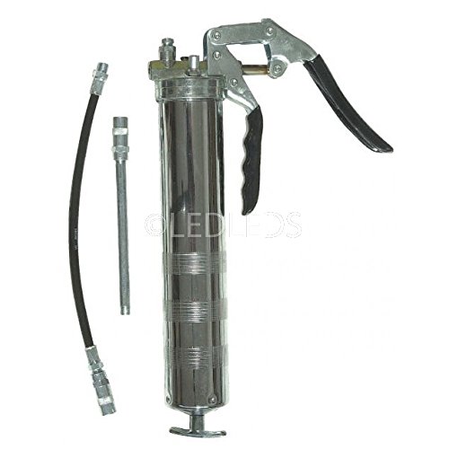 ingrassatore Pistola Pompa grasso manuale a leva con una mano 500ml 500cc 2 TUBI