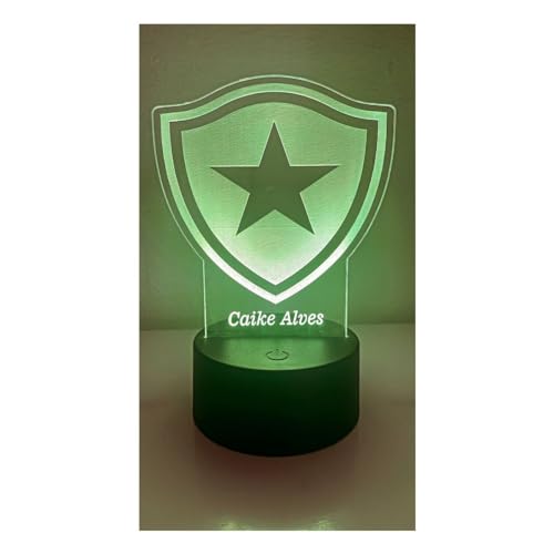 Luminária/Abajur de Led Botafogo com nome personalizado