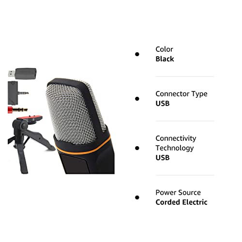 Zaxsound Sf666Pro Professional Cardioid Condenser Microphone And Tripod Stand For Pc, Laptop, Iphone, Ipad, Android Phones, Tablets, Xbox And Youtube Recording 6" Black #TOP7