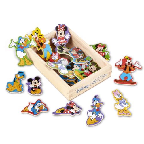 Image of Melissa & Doug Disney Mickey Mouse Wooden Character Magnets (20 pcs) Toys for Disney Fans, Mickey Mouse Fridge Magnets, Pretend Play & Toddler Toys for Kids Ages 2+