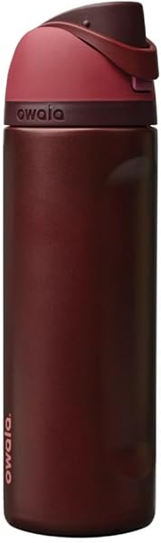 Owala FreeSip Insulated Stainless Steel Water Bottle with Straw, BPA-Free Sports Water Bottle, Great for Travel, 24 Oz, Black Cherry