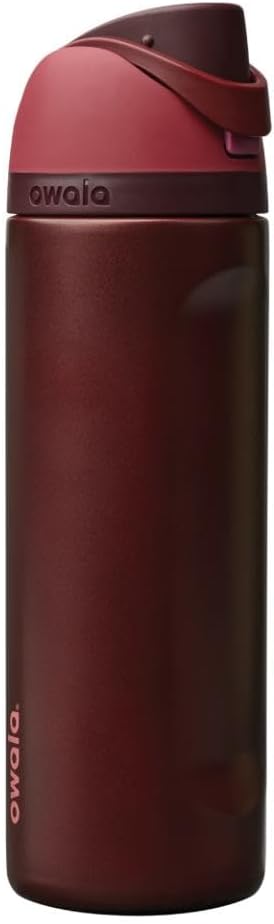 Owala FreeSip Insulated Stainless Steel Water Bottle with Straw, BPA-Free Sports Water Bottle, Great for Travel, 24 Oz, Black Cherry - View 1