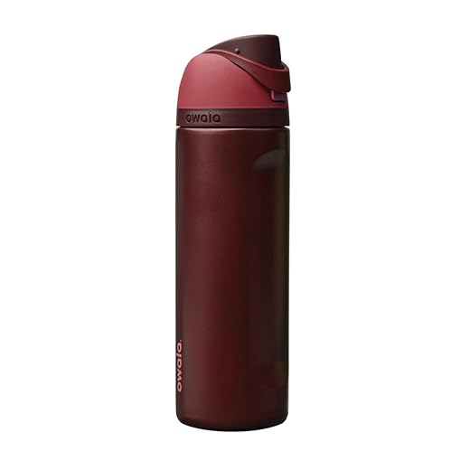 Owala FreeSip Insulated Stainless Steel Water Bottle with Straw, BPA-Free Sports Water Bottle, Great for Travel, 24 Oz, Black Cherry