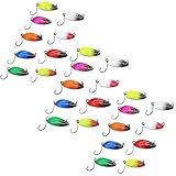 Bunt - mit reflektierender Punktbeschichtung. Ist der stetig wechselnde Kontrast der Farben eine unwiderstehliche Präsentation für die Forelle. Dabei reflektieren diese Forellenblinker das einfallende Licht und blitzen verführerisch, effektiv den Angriff der Zielfisch, wird keine Farbe verlieren.