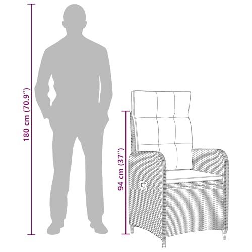 Sofá con cojín y mesa de exterior 3 piezas para terrazas modernas 4