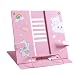 Libreria in metallo rosa per ricette, regolabile in 6 posizioni, libreria pieghevole in metallo, libreria per bambini