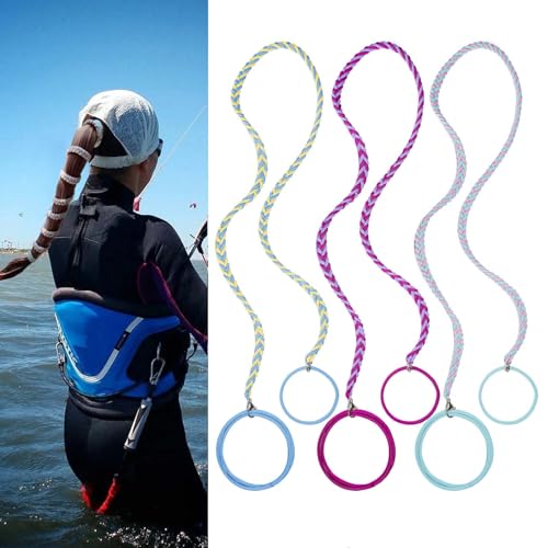 3 Packs 25" Colorful Ponytail Holders Hair Ties for Sports, Elastic Hair Tie Scrunchies No Damage Strong Tangle Free Braided Pony tails Hair Ties for Wind Water for Long Thick Curly Thin Fine Hair