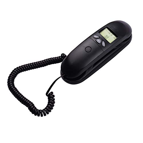 Aibecy Mini Basic Corded Phone Fixed Telephone Desk Landline Phone Wall Mountable with Display Caller ID Redial for Home Hotel Office Bank Call Center