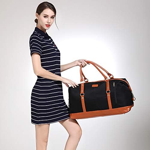 Weekend Bags for Women and Ladies Travel Bag Overnight Carry-on Shoulder Duffel Tote Bag With PU Leather Strap 5 Weekend Bags for Women and Ladies Travel Bag Overnight Carry-on Shoulder Duffel Tote Bag With PU Leather Strap