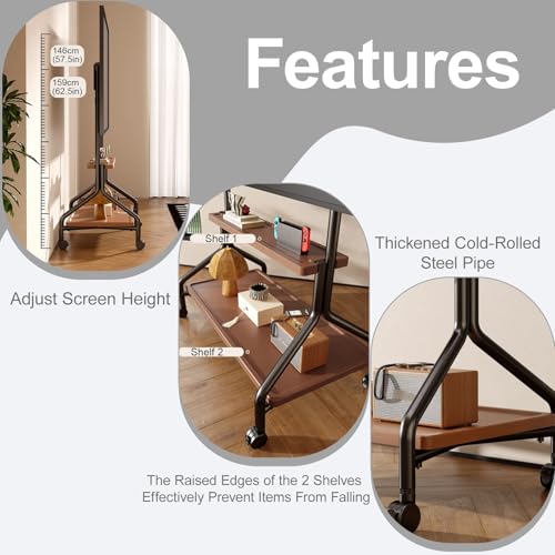 Soporte TV móvil para 32-75 pulgadas con ruedas ajustable miniatura 4