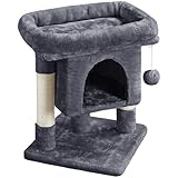 Abician Arbre à Chat Tour pour Chat Arbre Giffoir Stable et Design avec Plate Forme Idéal pour Chat Gris Foncé