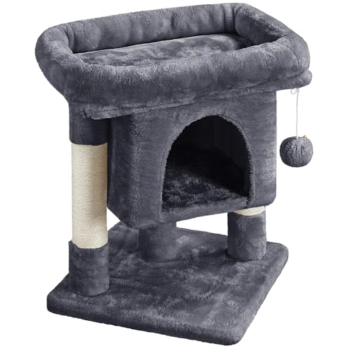 Abician Arbre à Chat Tour pour Chat Arbre Giffoir Stable et Design avec Plate-Forme Idéal pour Chat Gris Foncé