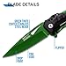 MTECH USA Folding Knife, 3.75-Inch Half-Serrated Blade, Titanium Coating, Glass Breaker, Pocket Clip (Green)
