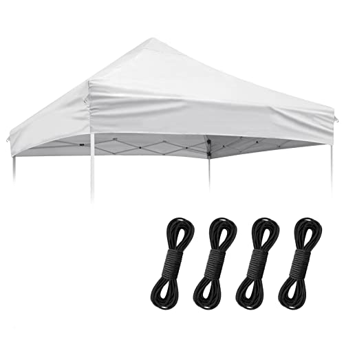 Canopy Replacement Top Cover - 10X10Ft Pop Up Canopy Tent Top Cloth With Ropes, Sun Waterproof Shade Silver Coated Oxford Cloth For Outdoor Garden Patio Picnic Camping - Grayish White 9.5 * 9.5Ft #TOP26