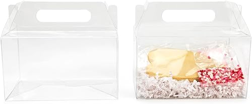 Miniatura 3 de ClearBags Caja de mango transparente  25 unidades  Tamaño 7 x 4 x 4 pulgadas  Cierre seguro, caja de regalo para recuerdos de boda, regalos de