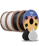 OVERTURE PLA Filament 1.75mm Aufgerüstet, 4kg Spule(8.8lbs), Maßgenauigkeit +/- 0.02mm, für 3D Drucker (Schwarz 1kg*2+Weiß 1kg*2)