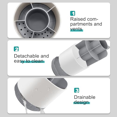 PARKMANI Toothbrush Holders for Bathrooms, Rotating Electric Toothbrush and Toothpaste Holders, Rotating Makeup Organiser, Detachable Toothbrush Caddy Organizer for Family, Kids (White) - Cosy Home Interiors PARKMANI Toothbrush Holders for Bathrooms, Rotating Electric Toothbrush and Toothpaste Holders, Rotating Makeup Organiser, Detachable Toothbrush Caddy Organizer for Family, Kids (White) - Image 4