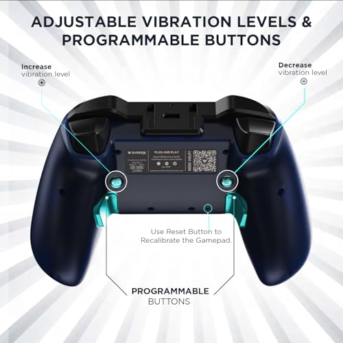 EvoFox Elite X Wireless Gaming Controller for PC with 2 Programmable Macro Back Buttons, Adjustable Dual Vibration Motors,Turbo Mode,Analog... - Image 4