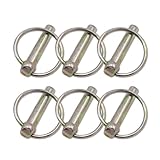 Joyangy 3/8 Inch Lynch Pin Assortment Kit, 6Pcs Heavy Duty Round Linch Pins with Ring, Lock Pin Clips for Tractors, Trucks, Trailers, Mowers - Ideal for Hitches(3/8 x 1-3/4 Inch)