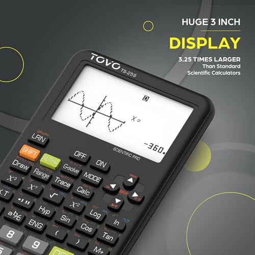 TOVO Scientific Calculator with Graphing Functions, Multiple Modes, 360 Functions, Large Screen, Intuitive Interface for Beginners, High School & Advanced Courses, TS-259 (Developed by CATIGA) - Thumbnail 6