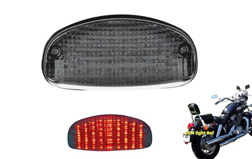 Fit for Honda 1997-1998 CBR1100XX Blackbird; 1999-2007 VT600C - SHADOW VLX/VLX DELUXE; LED Brake Taillight Rear Lamp (Smoke, Style 1: LED Taillight+ Turn Signal)