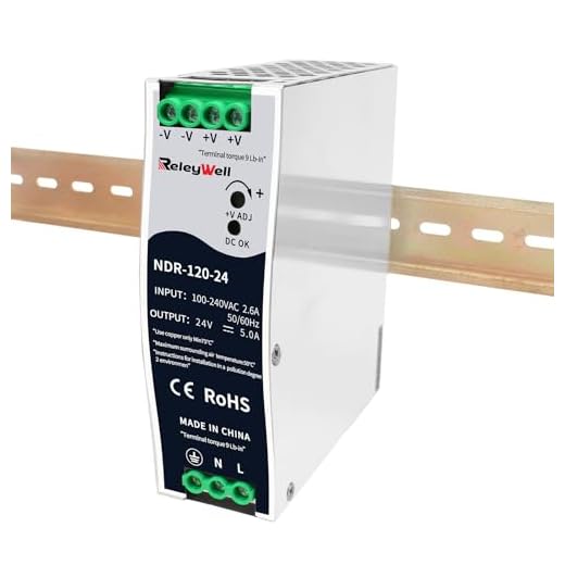Hutschienen netzteil 24V, 120W, 5A; trafo 230V auf 24v, hutschiene, 24 VDC, 24 volt netztei, 24v dc trafo, din schiene, ReleyWell, NDR-120-24
