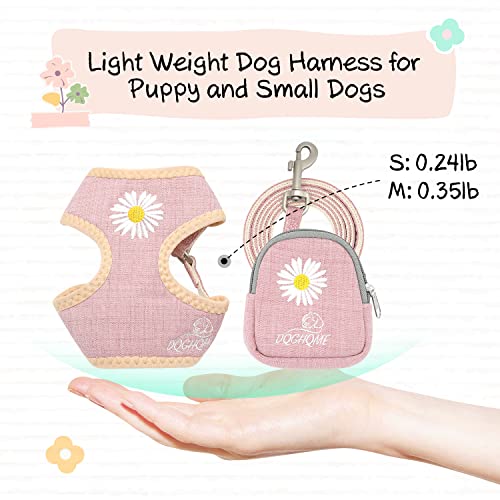 Small Dog Leash And Harness Set Pink Girl Dog Harness For Small Dogs Step In Harness Set, Soft Breathable Mesh Vest Harness Recommend For French Bulldog, Dachshund, Pug... #TOP5