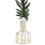 【VASE DECOR】: una combinación de marco de hierro con forma de arte e inspiración de los soportes de vidrio vegetal le da a este juego de jarrones de escritorio un aspecto distintivo que le da al área de trabajo una cierta personalidad o agrega un poco de extravagancia a la decoración del hogar.