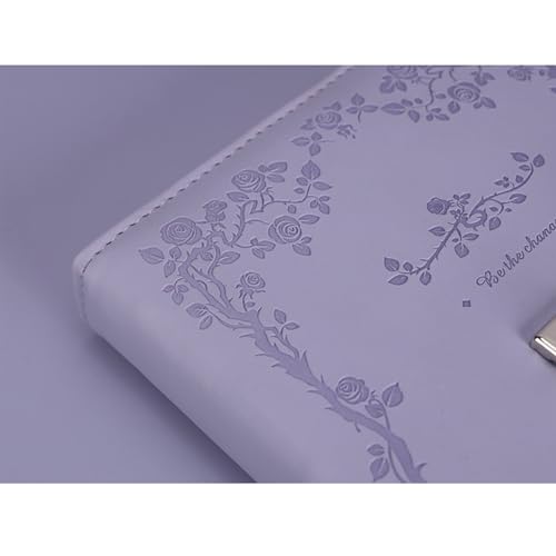 Journal intime avec serrure et clés en cuir PU violet de qualité