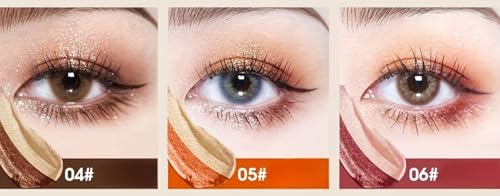 Image of BWOGUE 3Pcs Color Eye Shadow Stick | Twin Eyeshadow Stick | Two-Tone Shimmer Gradient Eyeshadow | Easy to Blend, Non Creasing Eye shadow | Waterproof Glitter | 24 Hour Stay (Shade No. 4 to 6)