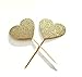 40PCS IFfree Best Heart Cupcake Toppers, Gold Glitter Heart Large Cupcake Toppers Golden Wedding,Weddings, Bridal or Baby Shower.