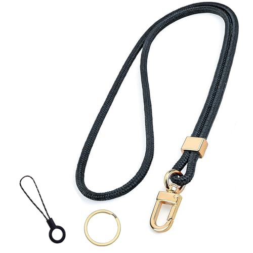 Schwarz-Umhängeband schlüsselband Personalisiert,Schlüsselband Krankenschwester,Schlüsselband Lang für Abnehmbar Schlüsselanhänger,Lehrer-Lanyard Umhängen Karabiner Länge zum Autoschlüssel Abnehmbare