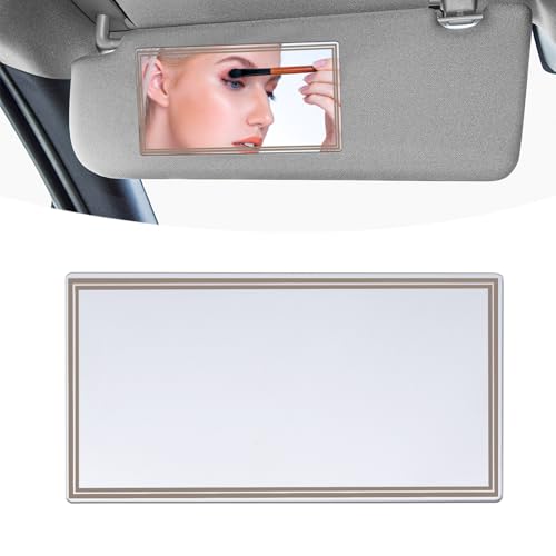 Espejo de Maquillaje para Coche,Espejo Cosmético para Coche,Espejo de Maquillaje Autoadhesivo,Espejo Cosmético Universal para Interior del Coche,Espejo de Cosmética para Automóviles,15x8cm,Rectángulo