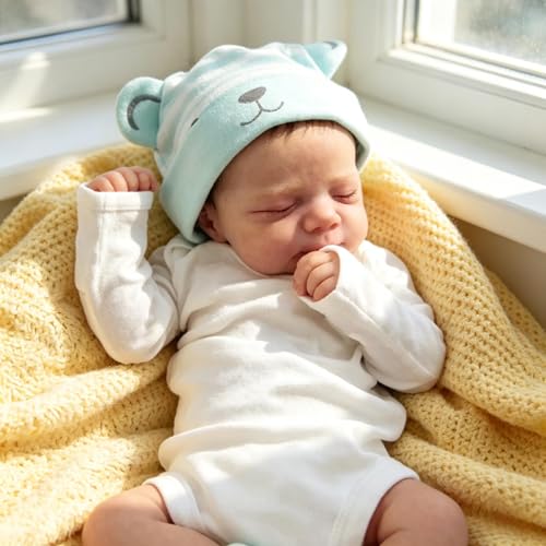 RXDOLL Reborn Baby Dolls Realistic 18 Inch Silicone Full Body Vinyl Lifelike Baby Doll Boy Waterproof Sleeping Newborn Baby Dolls Toys for Kids Age 3+