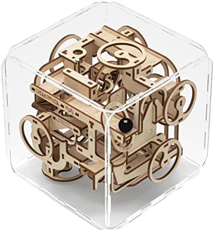 Intrism Mini - 3D Wooden Puzzle & Maze Marble Run for Kids & Adults, Ages 12+, Labyrinth Gravity Marble Maze Game Toy - Brain Teaser Gift, 6" Cube Puzzle Box w/ 130 Pieces, Building Kit Cube Maze Ball