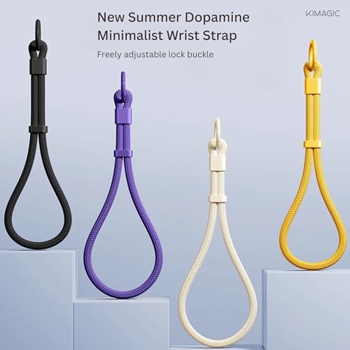 KIMAGIC Dopamine Minimalist Wrist Strap Phone Lanyard, Anti-Drop, Includes 2 Types of Phone Tabs (Clear & Matching Nylon) (03 Sakura Pink) by KIMAGIC - Used condition - Image 6