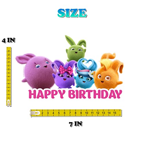 Sunny Bunnies Geburtstags-Banner – 1,5 X 91,4 Cm, Bunter Cartoon-Hintergrund Für Partys (wasserdicht)