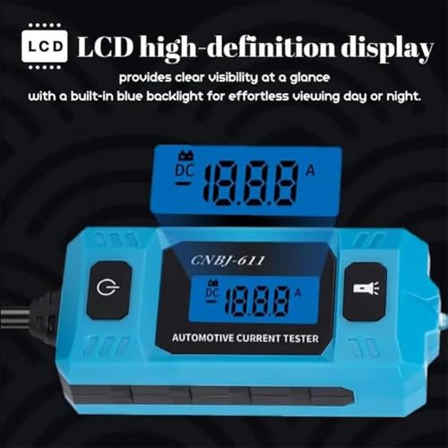 Testeur de circuit automobile avec écran LCD bleu et outil de test