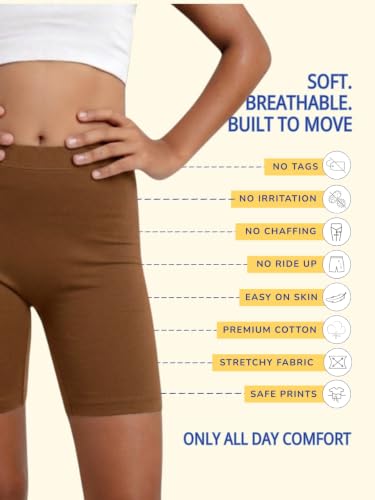 Image of mackly Girls Inner Shorts (Pack of 2) | 2-in-1 Seamless Panty Shorts with Gusset | Soft Breathable Base Layer for Dresses, Skirts