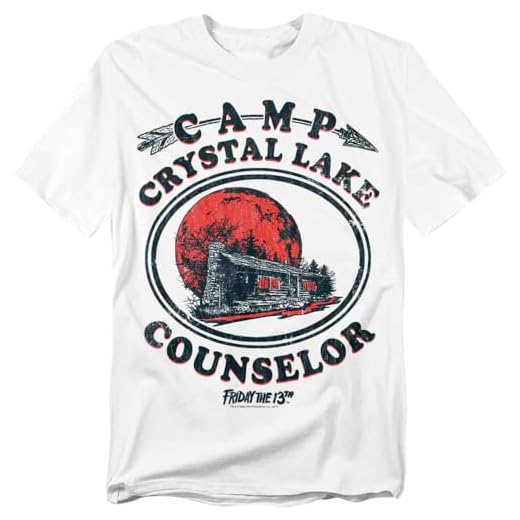 Friday The 13th Game Camp Crystal Lake Counselor T Shirt & Stickers (Medium)