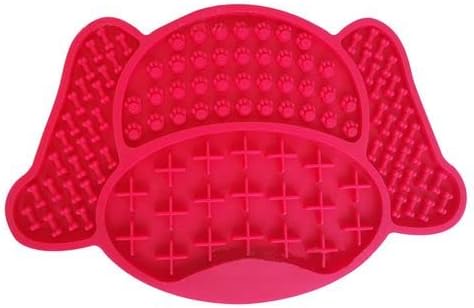 Lick Mat, Slow Feeder, Training Tools, Anxiety Relief, Boredom Relief (Red), 8.5'' x 6''