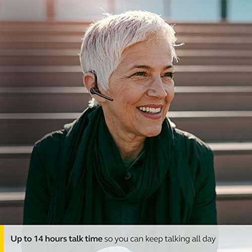 Jabra Talk 65 Mono Bluetooth Headset - Premium Wireless Single Ear Headset - 2 Built-In Noise Cancelling Microphones, Media Streaming and up to 100 meters Bluetooth Range - Black